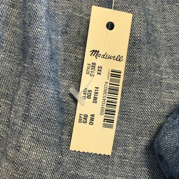 ⭐️ NWT Madewell Chambray Cold Shoulder Top Shirt SIZE XXS - Picture 9 of 12